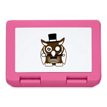 Sir hibou chapeau haut de forme monocle verres riches M. - Boîte à goûter - rose - Devant