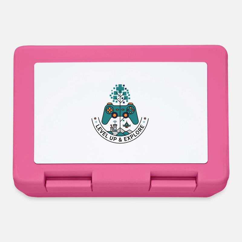 Badge Monte de niveau & Exploration - Boîte à goûter - rose