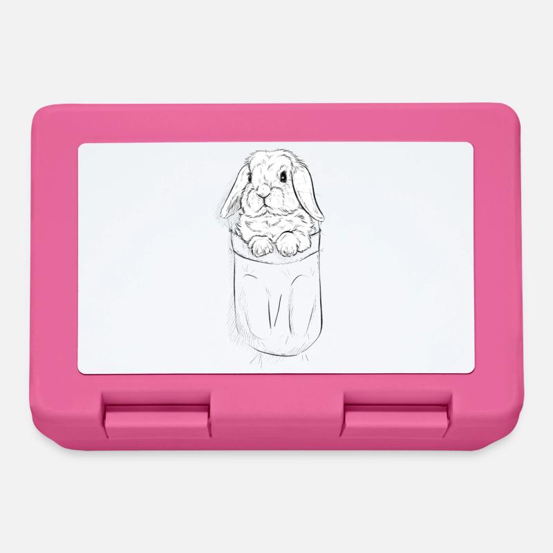 Lapin bélier dans son sac - Boîte à goûter - rose
