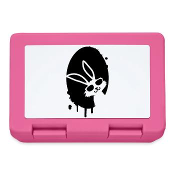 Coole Hasen-Illustration mit Street-Art Flair - Brotdose - Pink - Vorne