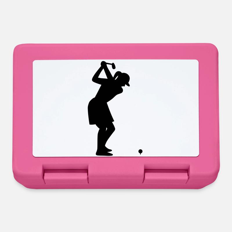 Golferin mit Golfball beim Abschlag - Brotdose - Pink