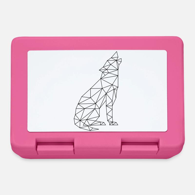 Wolf Call Wolf Contour Silhouette - Lunchbox - pink