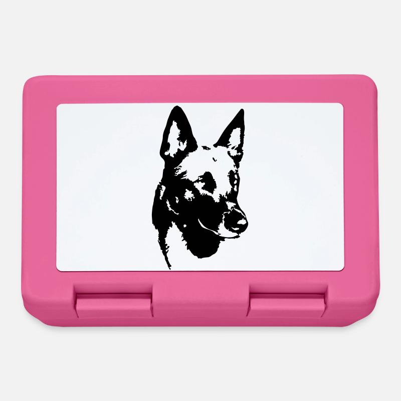 Malinois Kopf - Brotdose - Pink