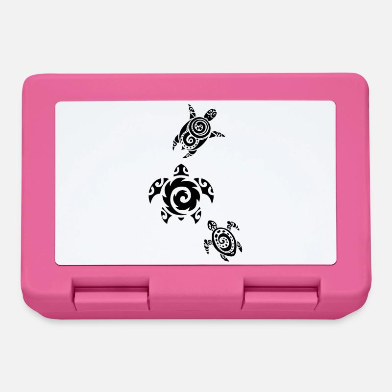 Trois tortues marines (noir) - Boîte à goûter - rose