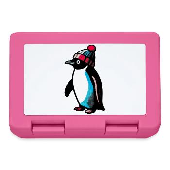 Pingouin - Boîte à goûter - rose - Devant