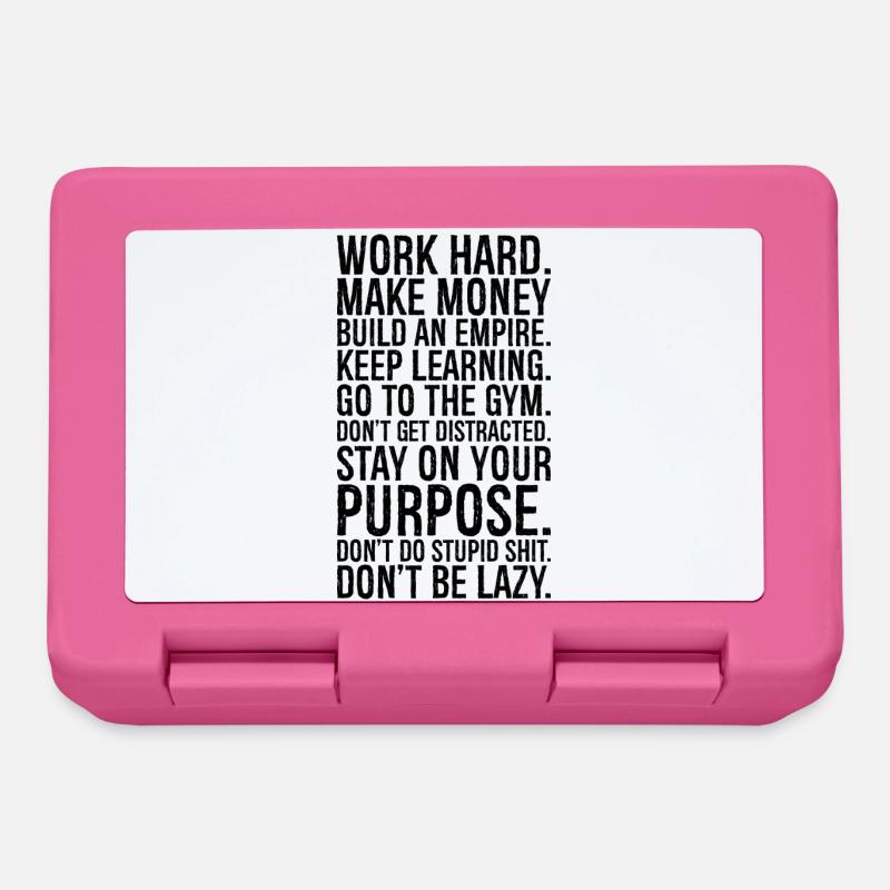 work hard make money build an empire keep learn - Lunchbox - pink