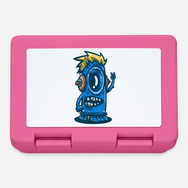 Blue Monster mit Kopfhörern - Brotdose - Pink