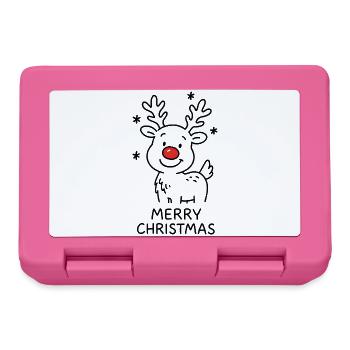 Renne Rudolph Joyeux Noël doux - Boîte à goûter - rose - Devant