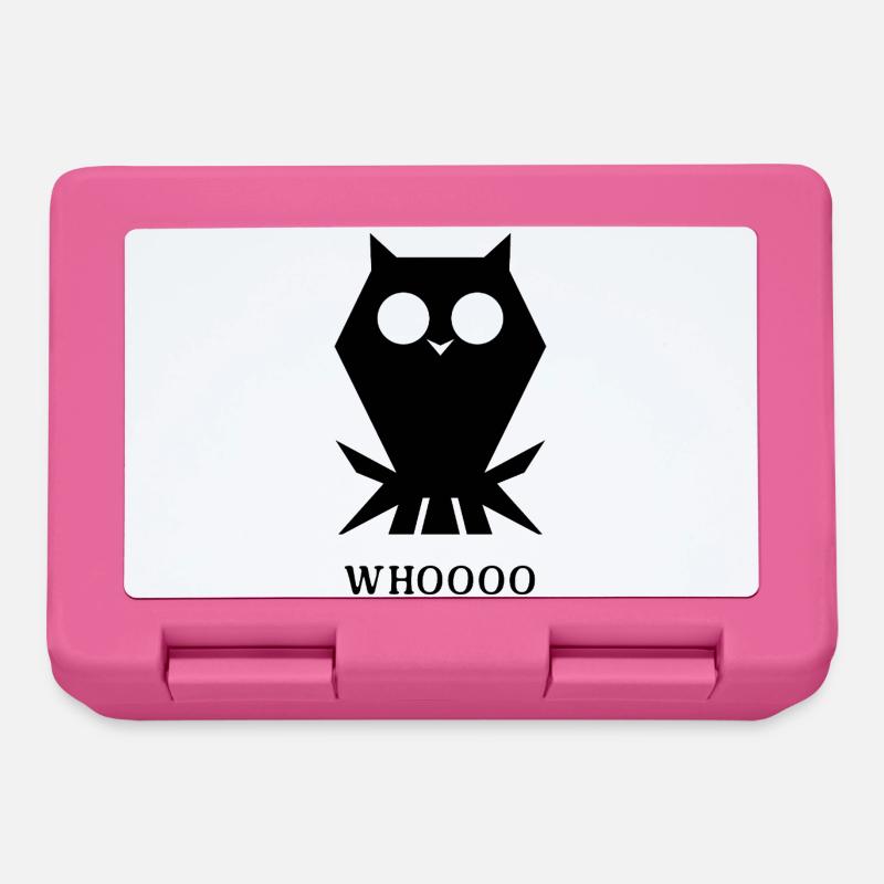Eule „Whoooo“ – Lustiges Tier Design - Brotdose - Pink
