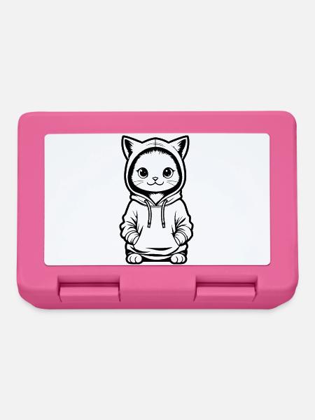 Kätzchen im Hoodie - Brotdose - Pink