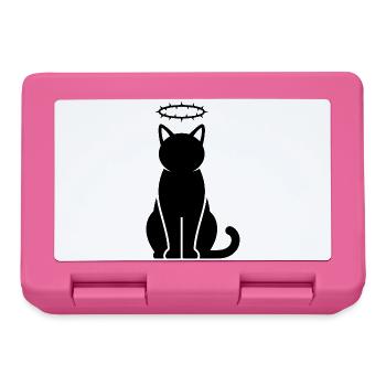 Silhouette de chat noir avec couronne d’épines - Boîte à goûter - rose - Devant