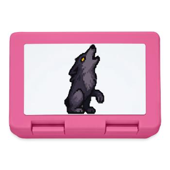 Mondwolf-Silhouette in Dunkler Palette - Brotdose - Pink - Vorne
