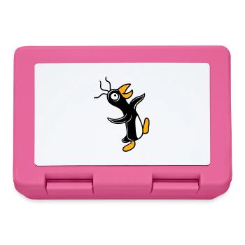 Crazy penguin runs stupid looks stupid silly - Lunchbox - pink - Front