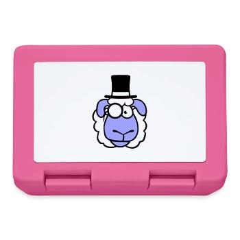 Sheep Mr. Gentleman Top Hat Monocle Glasses - Lunchbox - pink - Front