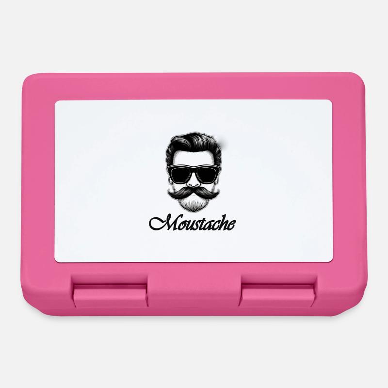 Moustache - Boîte à goûter - rose