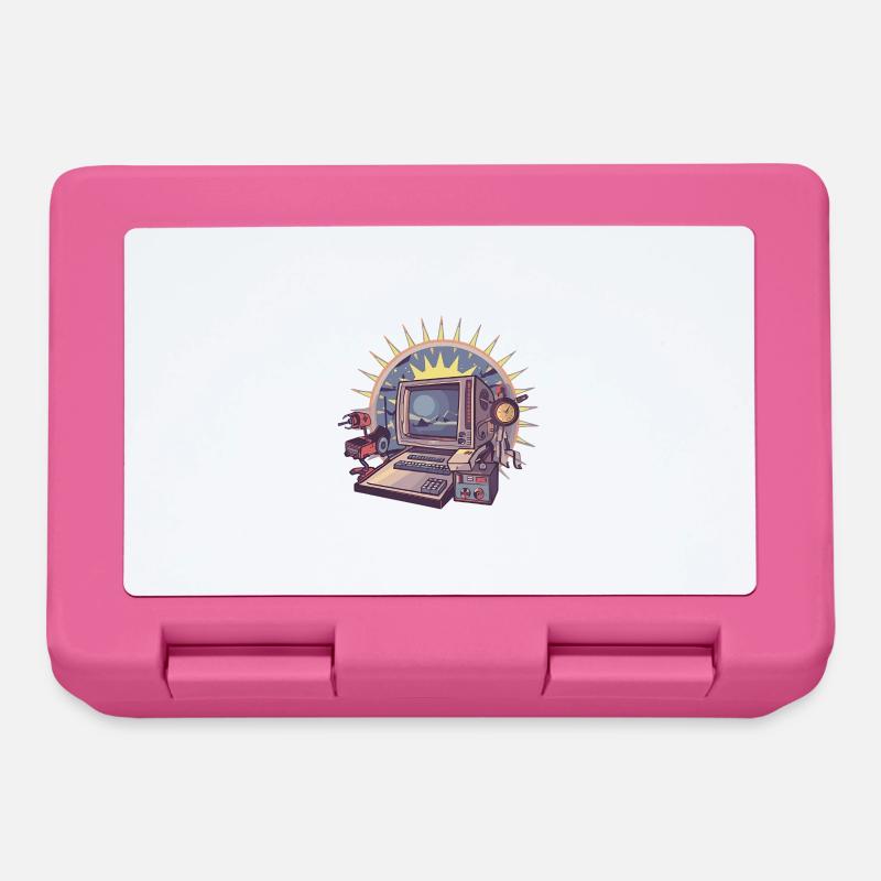 Ordinateur futuriste avec des éléments rétro - Boîte à goûter - rose