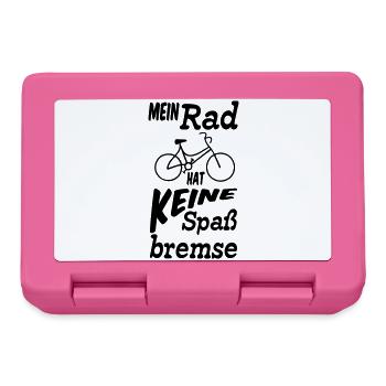Rad ohne Spaßbremse Fahrrad Radfahrer Geschenk - Brotdose - Pink - Vorne