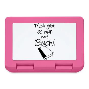 Buch Spruch Bücher Lesen Leser Geschenk - Brotdose - Pink - Vorne