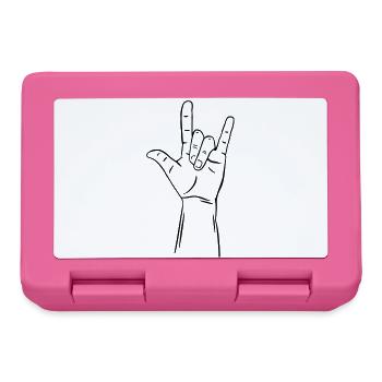 hand gesture i love you / i love you - Lunchbox - pink - Front