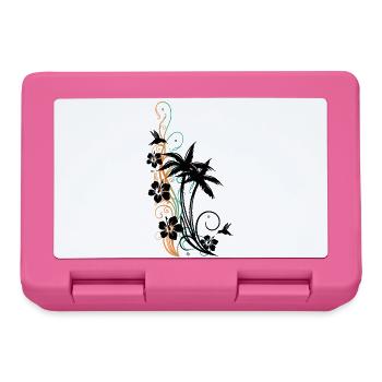 Palmen Hibiskus Kolibri - Brotdose - Pink - Vorne