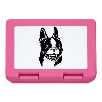 Boston Terrier Head - Lunchbox - pink - Front