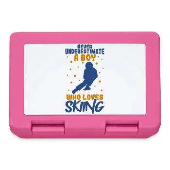 Never underestimate a ski boy - Lunchbox - pink - Front