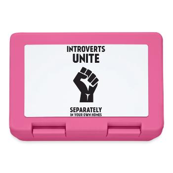 Introverts Unite - Separately In Your Own Homes - Lunchbox - pink - Front