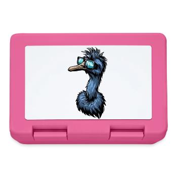 Emu & Ostrich with Cool Sunglasses - Lunchbox - pink - Front