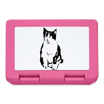 Katze schwarz Katzenshirt Geschenk - Brotdose - Pink - Vorne