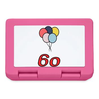 60. 60 JAHRE. 60-JÄHRIGES JUBILÄUM. 60. GEBURTSTAG. - Brotdose - Pink - Vorne