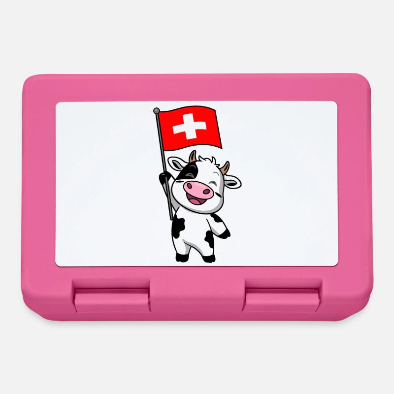 Schweizer Kuh - Brotdose - Pink
