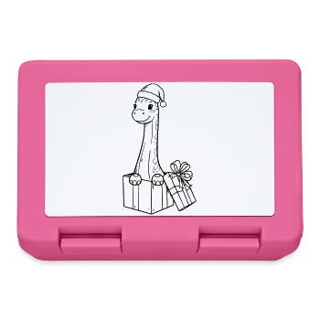 Weihnachts-Giraffe mit Geschenken Illustration - Brotdose - Pink - Vorne