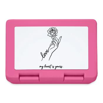 Mein Herz gehört dir – Valentine Rose Minimalist - Brotdose - Pink - Vorne