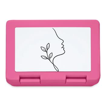 Line face with foliage - Lunchbox - pink - Front