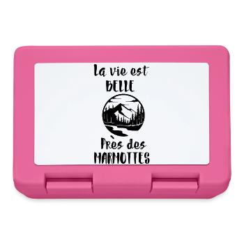 La vie est belle près des marmottes  - Boîte à goûter - rose - Devant