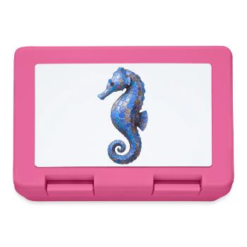 Seepferdchen Mosaik - Blaues Meeres-Design - Brotdose - Pink - Vorne