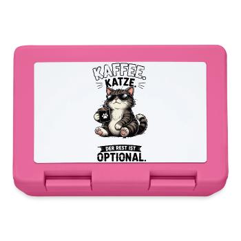 Kaffee Katze Der Rest Ist Optional Lustiger Spruch - Brotdose - Pink - Vorne