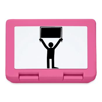 Mann mit Schild - Brotdose - Pink - Vorne