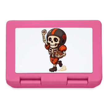 Lustiges Skelett spielt Football-Halloween-Spieler - Brotdose - Pink - Vorne