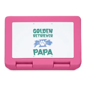 golden retriever dog dad - Lunchbox - pink - Front