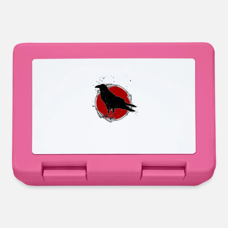 Raven - Crow - Corbeau - Corbeau - Boîte à goûter - rose
