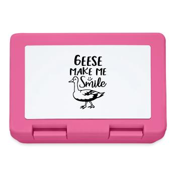 Geese Make Me Smile Cute Goose Bird Wildlife - Lunchbox - pink - Front
