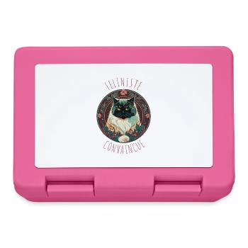 Art-Deco cat portrait: Convinced felinist - Lunchbox - pink - Front