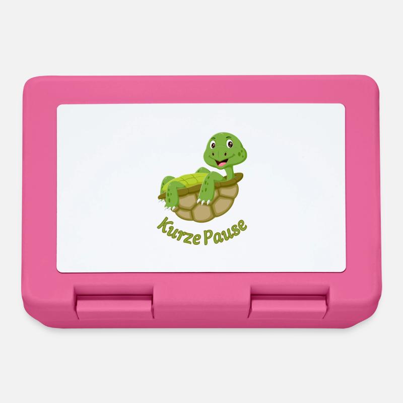 Cute Turtles Cartoon Print Break - Lunchbox - pink
