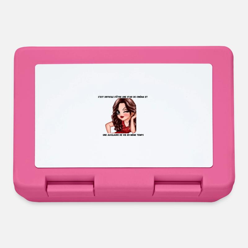 Fille Cartoon Rouge Coquine Clinoeil - Boîte à goûter - rose