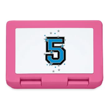 Number five decorated with stars - Lunchbox - pink - Front