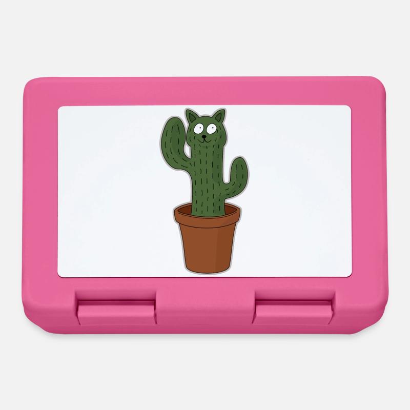 Katze als Kaktus im Blumentopf - Brotdose - Pink