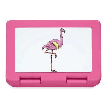 Flamingo Schwimmen Schwimmring Sommer - Brotdose - Pink - Vorne