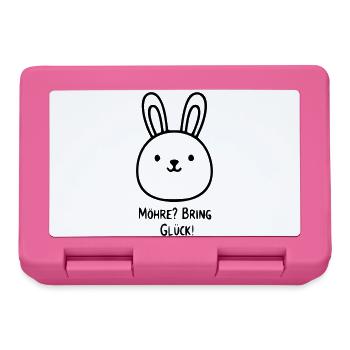 Rabbit Saying | Carrots bring good luck! - Lunchbox - pink - Front