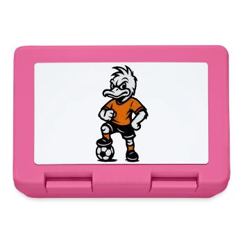 Retro-Duck Fußballheld - Brotdose - Pink - Vorne